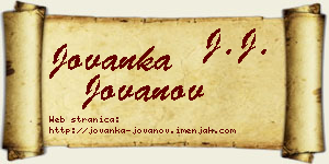 Jovanka Jovanov vizit kartica
